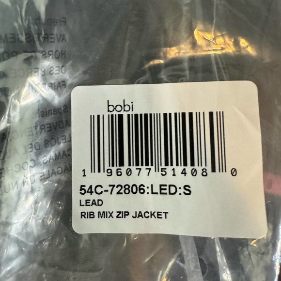 Bobi Gray Lead Rib Mix Zip Jacket NWT Size Small - Picture 9 of 9